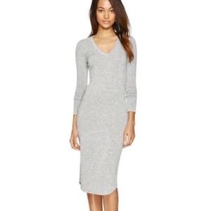 Aritzia Wilfred Free Lisiere Gray Stretch Knit Midi Dress Size Small